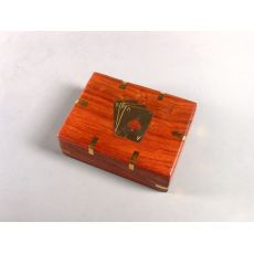 Dřevěná intarzovaná kazeta na karty