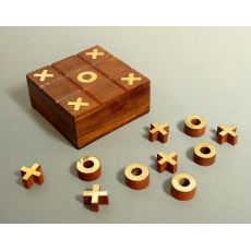 TIC-TAC-TOE piškvorky dřevěná intarzovaná kazeta