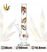 Glasbong 38 cm cannabis color