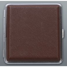 Cigaretové pouzdro na 20ks cigaret PU hnědé gumička