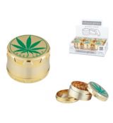 Drtička 50mm 3dílná gold cannabis