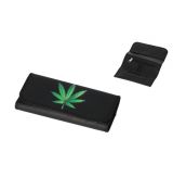 Taštička na cigaretový tabák PU černé cannabis