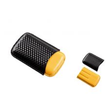 Pouzdro na 3 doutníky černo/žluté